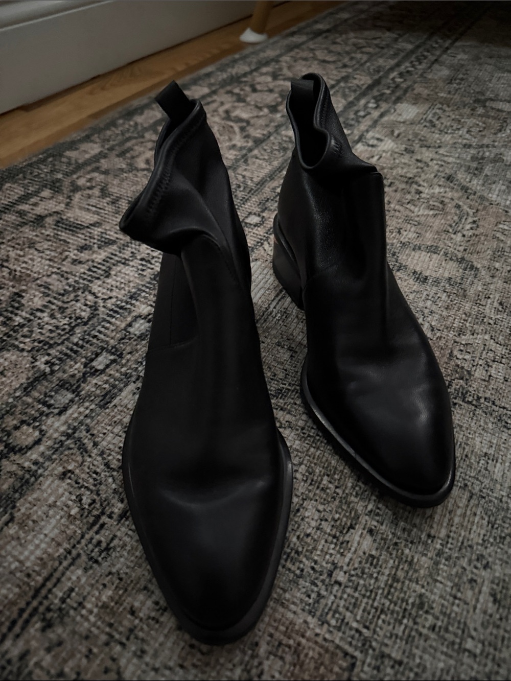 Alexander Wang Black Pointed Chelsea Ankle Boots